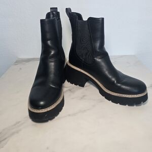 DV by Dolce Vita Black Combat Moto Boots with Block Heel